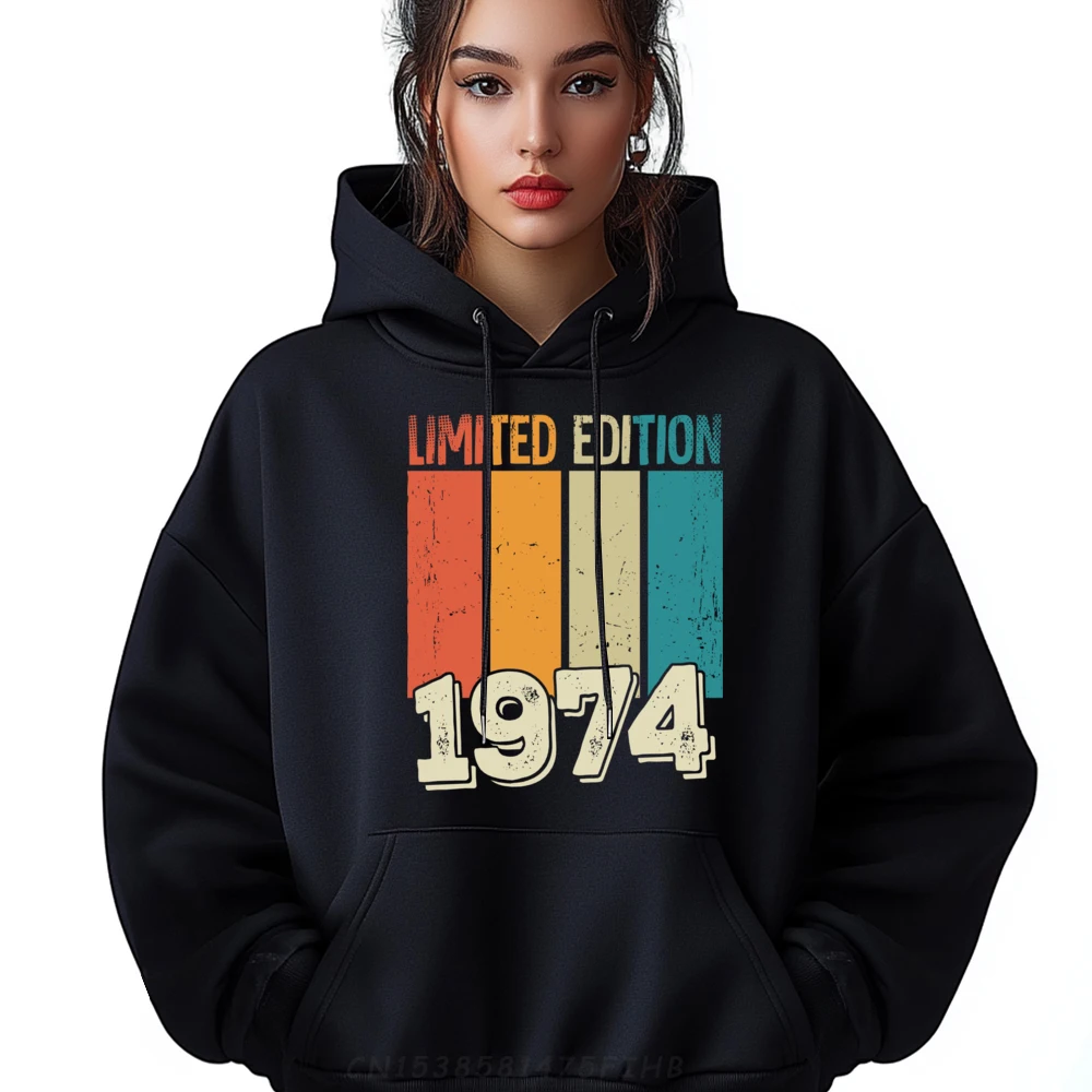 

Limited Edition 1974 Blue And White Graphic Pullover Hoodies Breathable And Sweat-Absorbent Mens Hoodie Cool