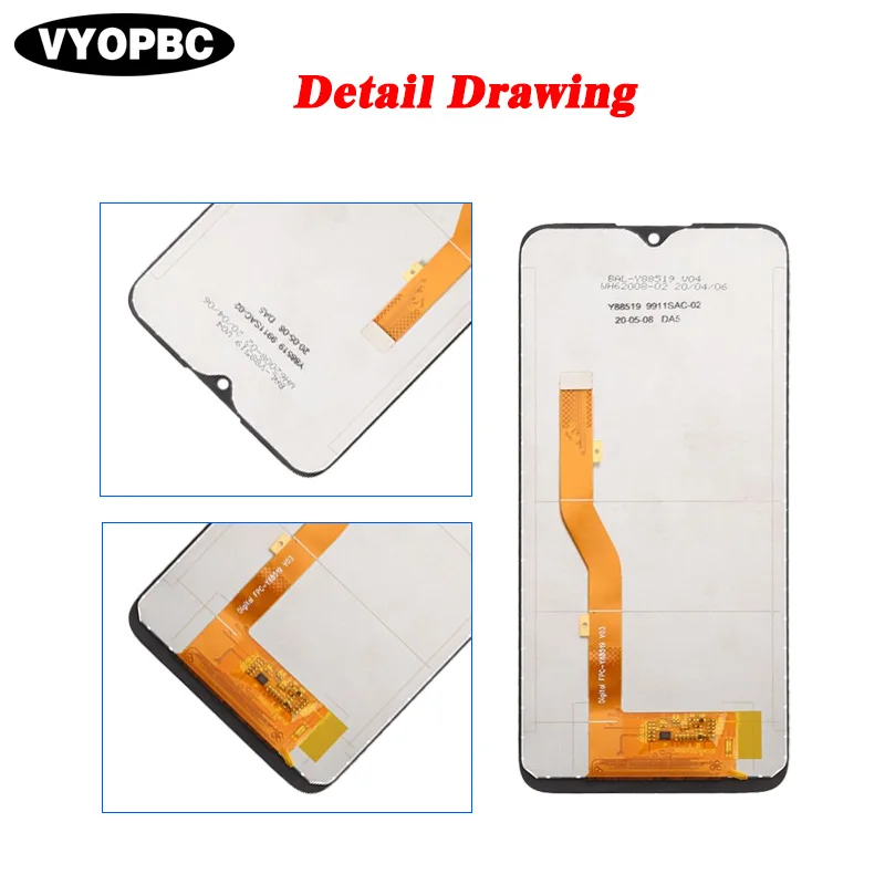 For ALCATEL 1SE 2020 Original LCD Display With Frame Panel Digitizer Assembly Repair Replacement Parts 5030F 5030U 5030D Screen