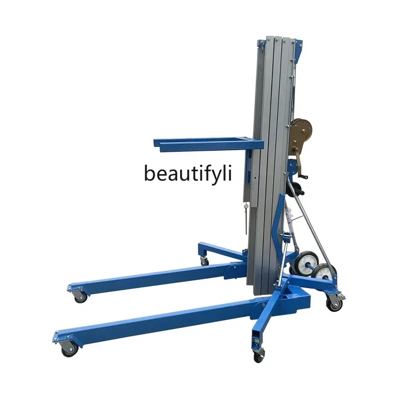 

Hand-cranked aluminum alloy manual material machine exhibition lifting platform mobile elevatorHY