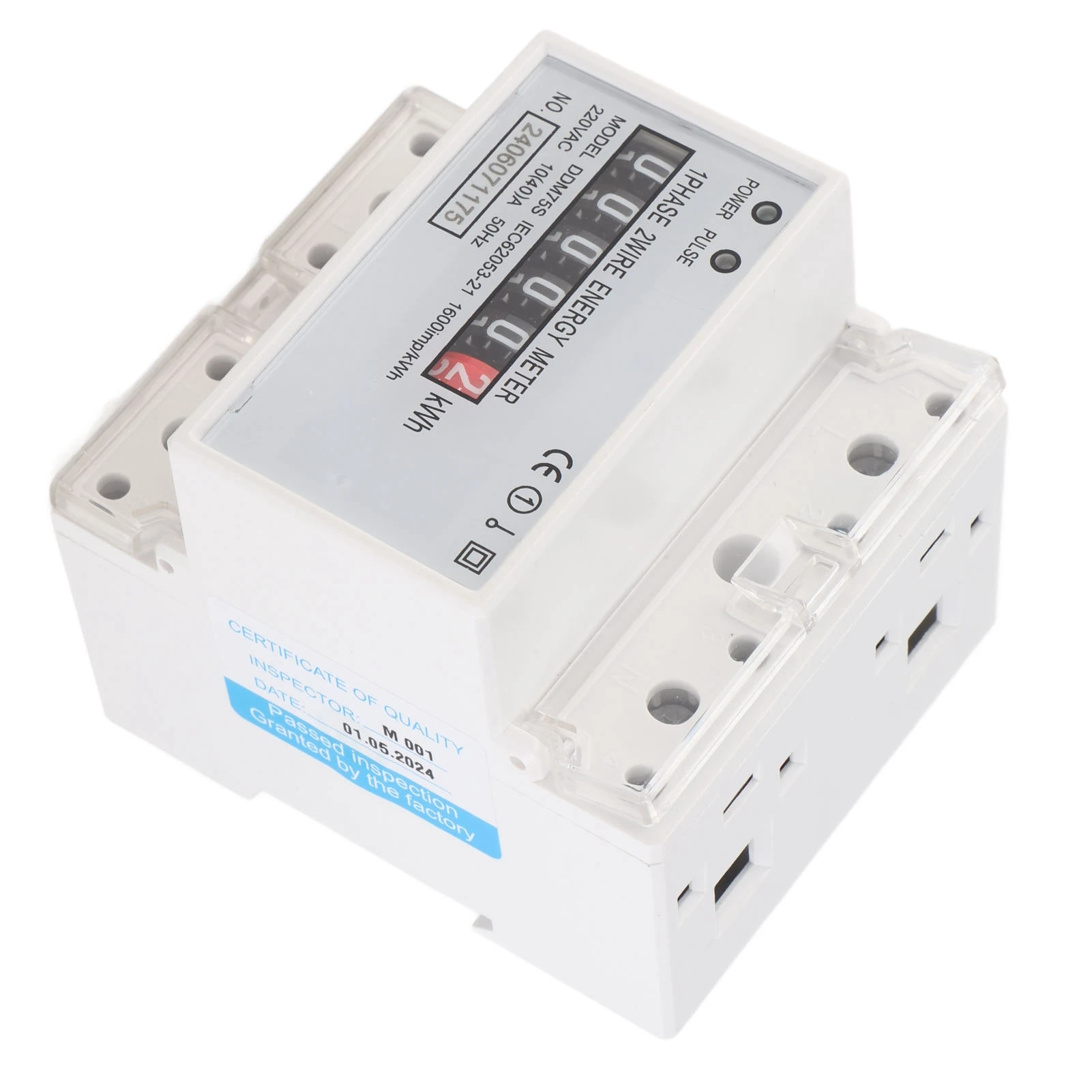 Single Phase 4P LED Din Rail Electricity Power Consumption Wattmeter Energy Mete DDM75S 10‑40A KWh Meter Electronic KWh Meter