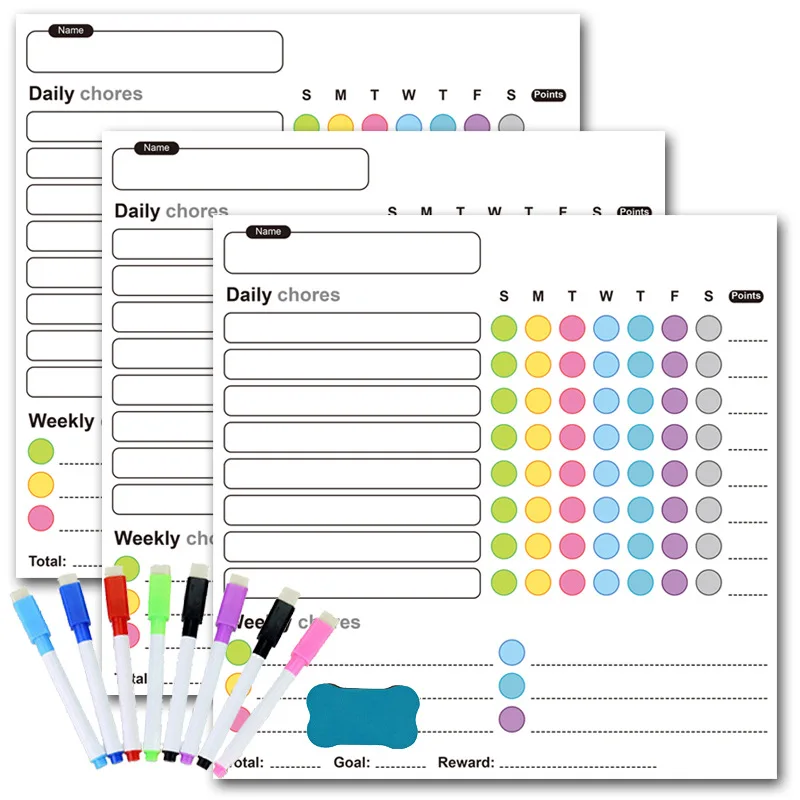 Magnetic Sticker Calendar Refrigerator Sticker Weekly Plan Monthly Calendar Can Be Erased Family Message Board