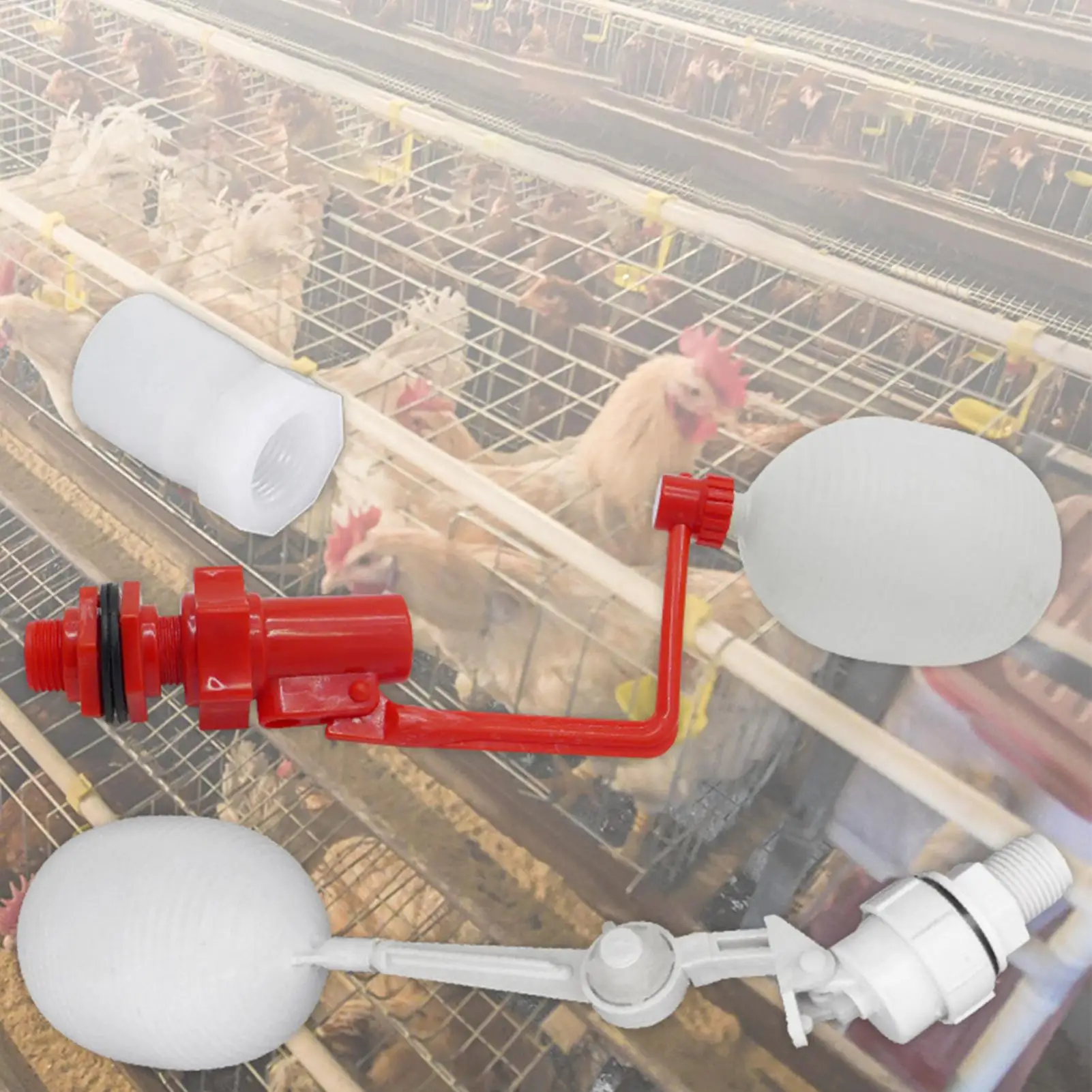 Float Valve Auto Fill Water Level Control Adjustable Arm Livestock Plastic Float for Pool Fountain Farm Aquarium Cooling Tower