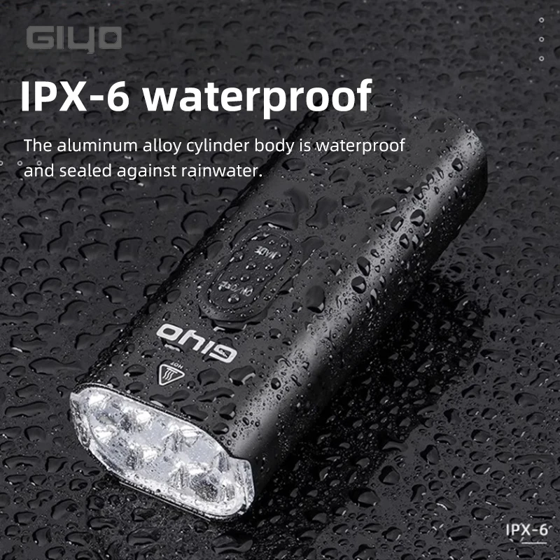 Giyo 2000LM Bicycle Headlight IPX6 Waterproof Aluminium Body MTB Road Bike Front Light 6 Gear Mode 4800mAh USB Charing