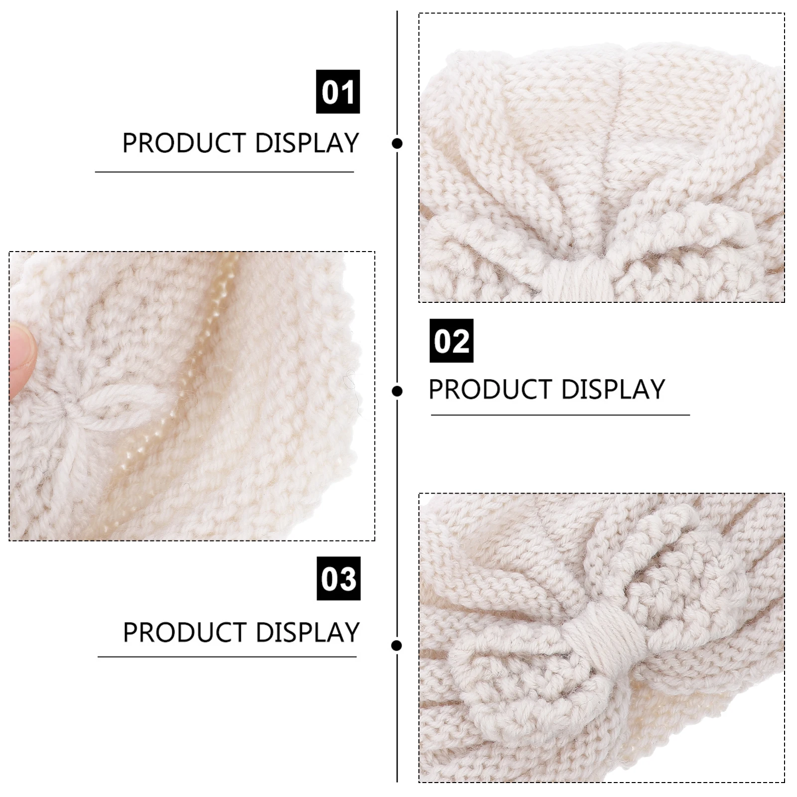

2pcs Baby Pom Pom for Newborn Infant Toddler Knitted Turban Head Wrap Photo Prop Soft Stretchy Beanie Cap Gentle Comfortable