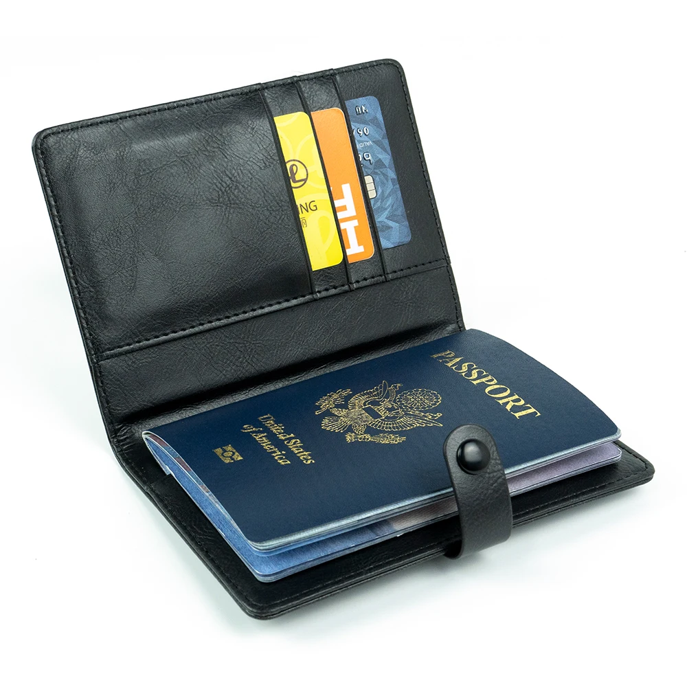 Leather Wallet for Men Minimalist Smart Gps AirTag Tracker Wallet Rfid Passport Airtag Card Holder Cases Cover