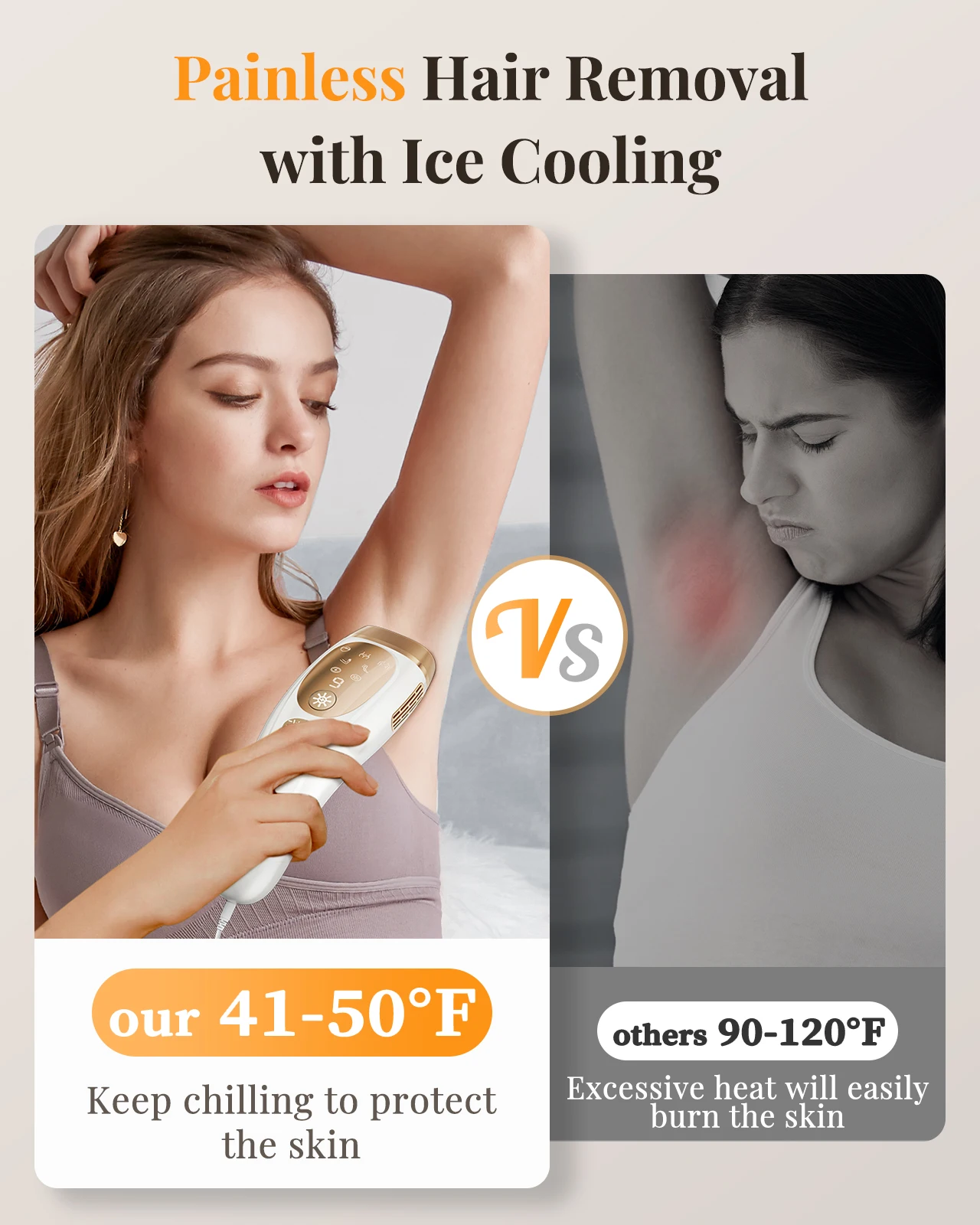 Laser Hair Removal Unlimited Flash Ice-cooling IPL Device 18.6J Painless & Long-Lasting Results Full Body Treament for Women Men image 3