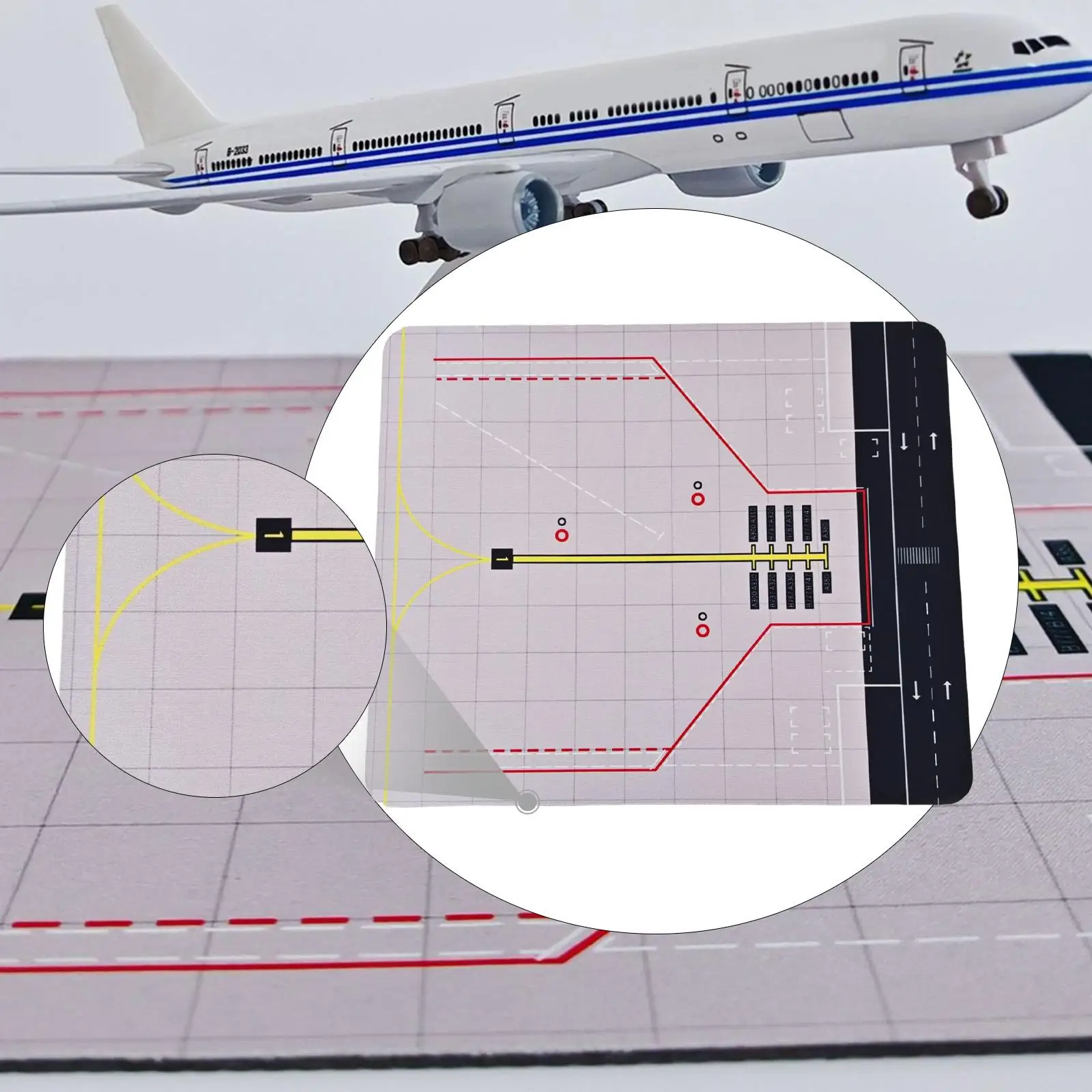 ผ้ากันเปื้อนที่จอดรถรุ่น 1/200 แผ่นตกแต่งแนวนอนสําหรับคอลเลกชันเครื่องบิน Diecast