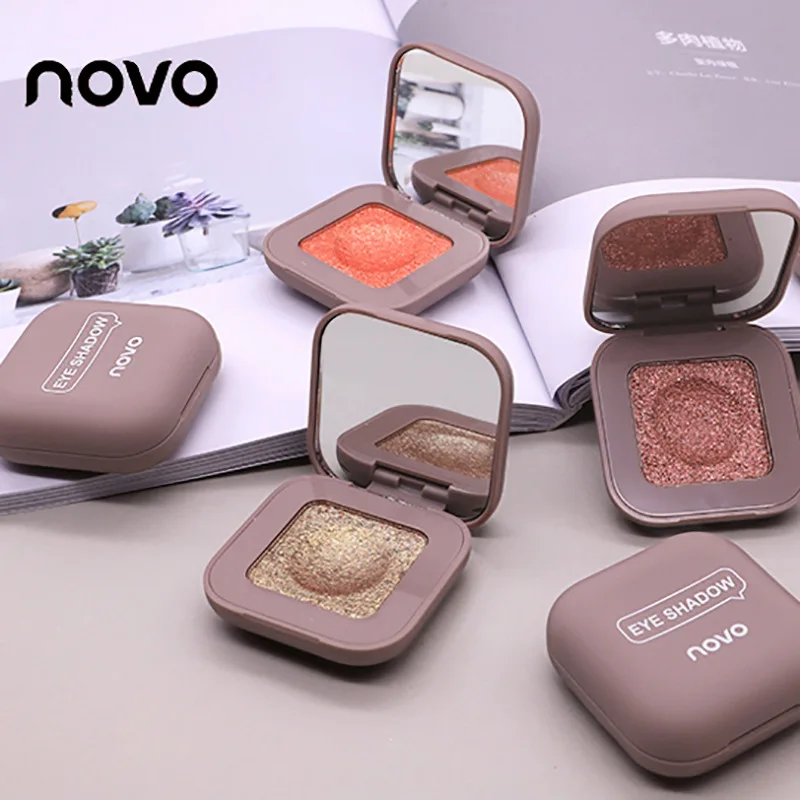 

NOVO 12 Color Glitter Eye Shadow Glossy Shiny Polarized High Flash Mashed Potato Texture Lasting Monochrome EyeShadow Palette