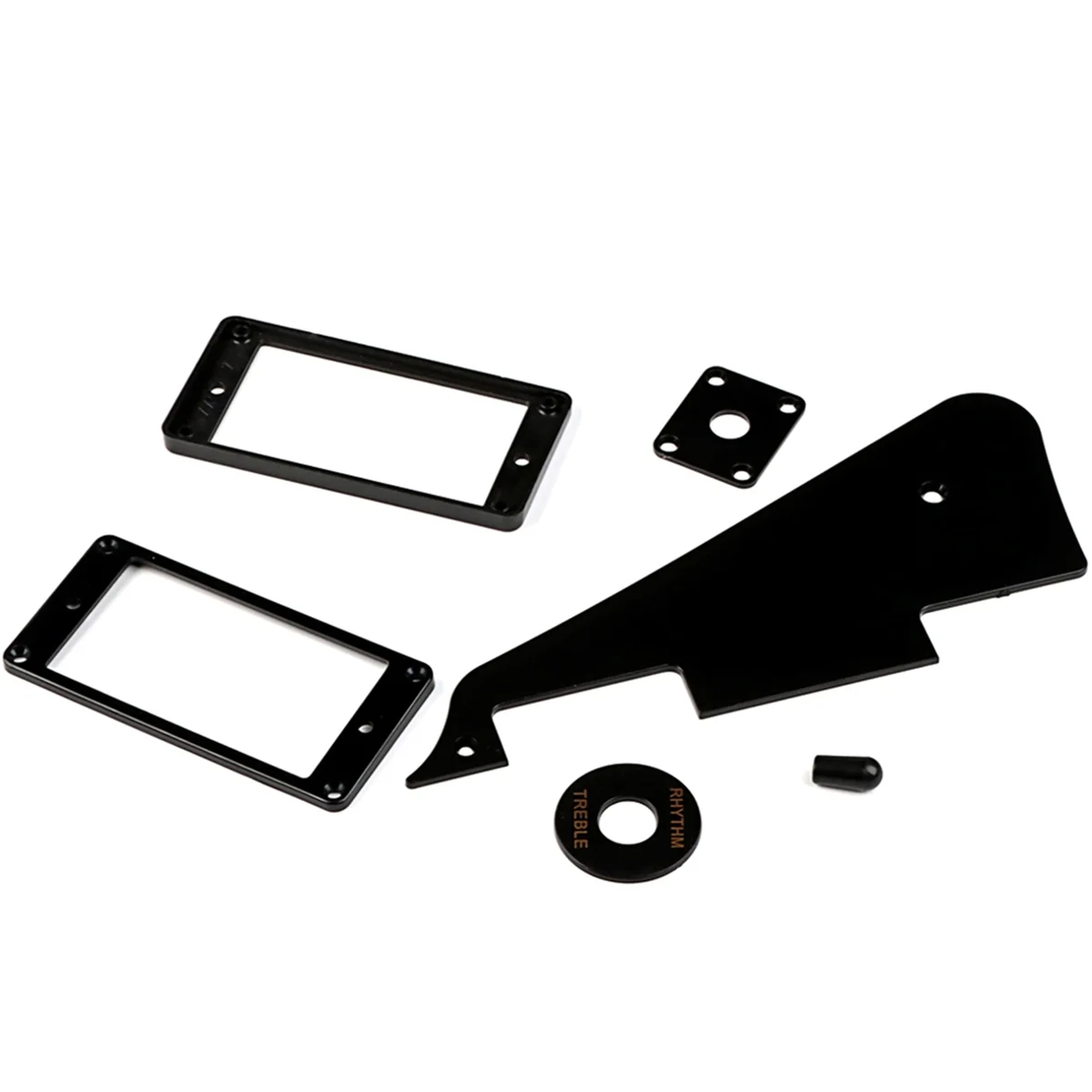 SMIEA 1Ply Black Pickguard Back Plate Screws Set & Humbucker Pickup Ring & Switch Ring Fit Les Paul Pickguard Replacement