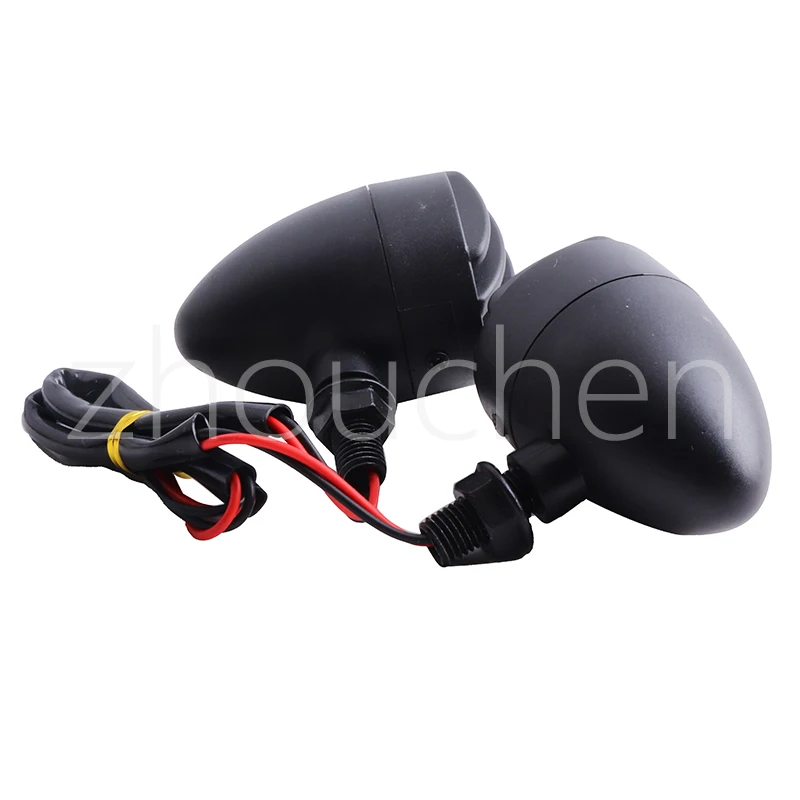 2Pcs Motorcycle Turn Signal Indicator Blinker Light Vintage Universal Motorbike 12V LED Sequential Flowing Flashing Mini Lamp