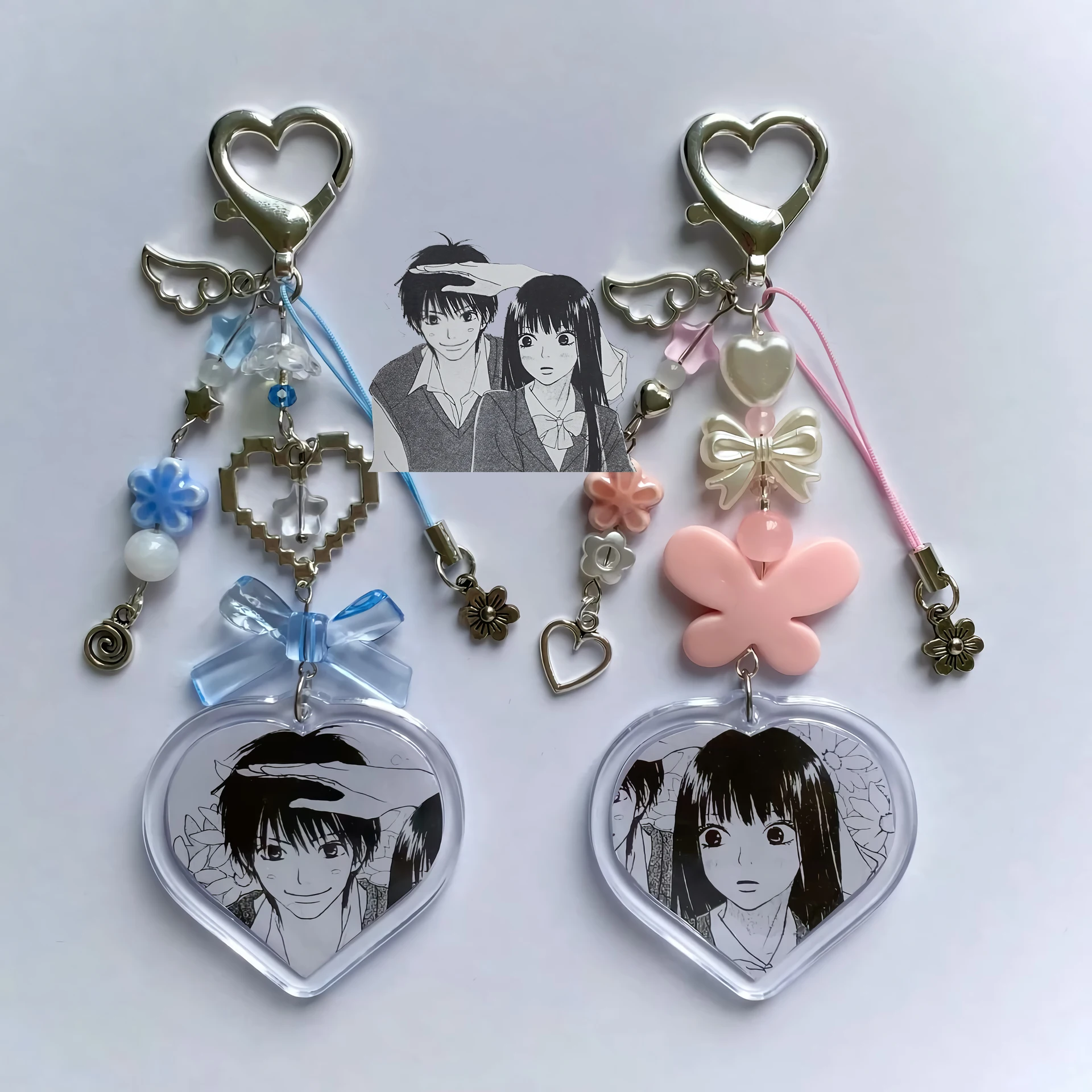 The Main Characters of the Japanese Anime Series *Kimi Ni Todoke* Are Shota Kazehaya and Sawako Kuronuma. Couple Keychain - Love