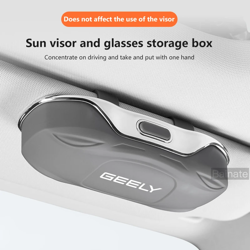 Car Visor Sunglasses Glasses Case Glasses Holder Clip Box Car Lenses Holder For GEELY coolray X6 X7 EX7 emgrand Car Accessories