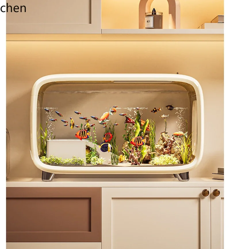 LYY  Fish Tank Home Small  Room New Filter Oxygen Generator Integrated Machine Landscaping Full Set Ecological Desktop Fish Tank