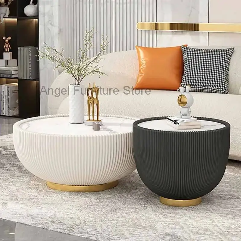 

Coffee Tables Minimalist Round Room Luxury Living Premium Unique Coffee Tables Marble Effect Modern Mesa Auxiliar Home Furniture