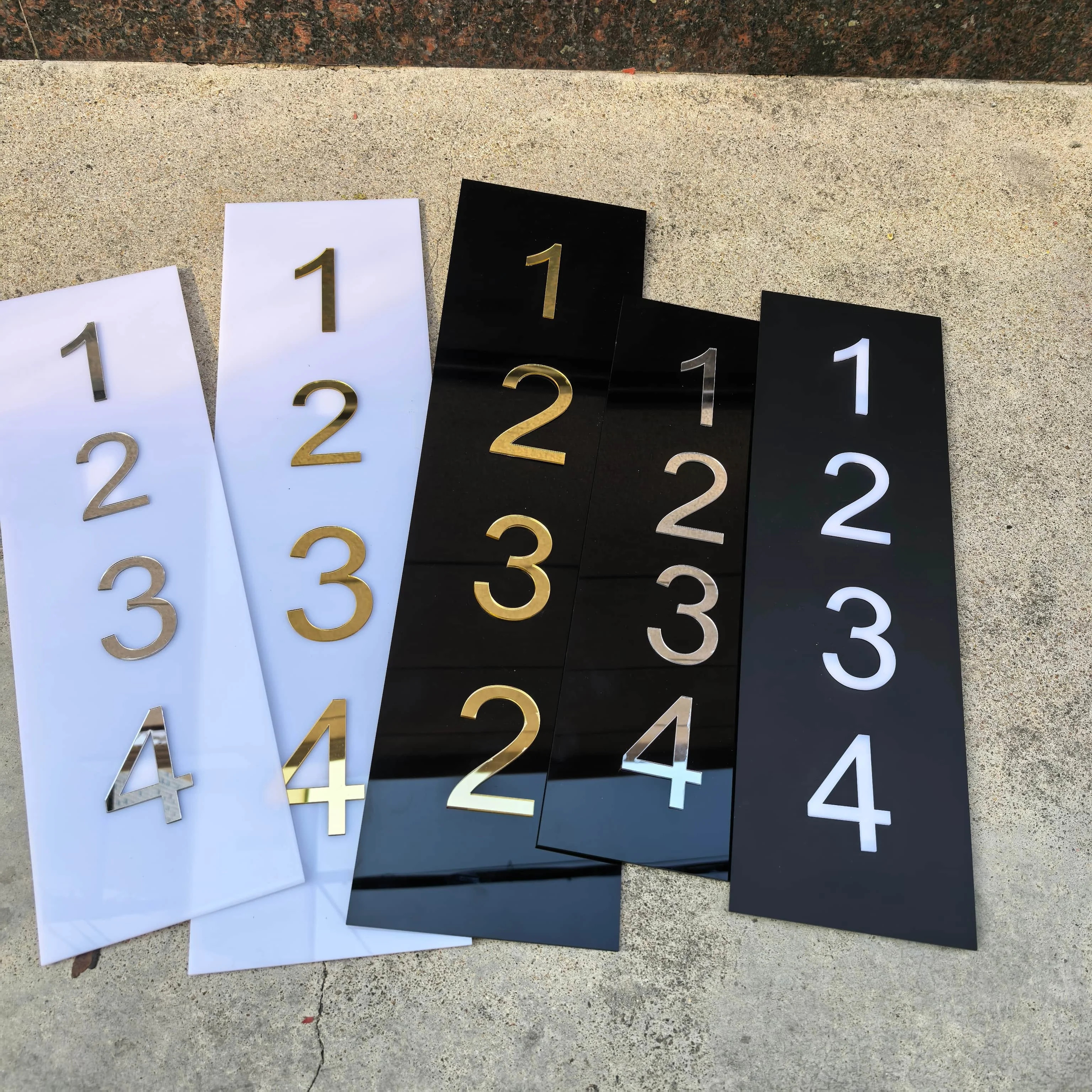 Custom Modern House Number Sign Matte Acrylic Address Digit Sign Outdoor Waterproof Plaques Large Vertical & Horizonta Door Sign view 5