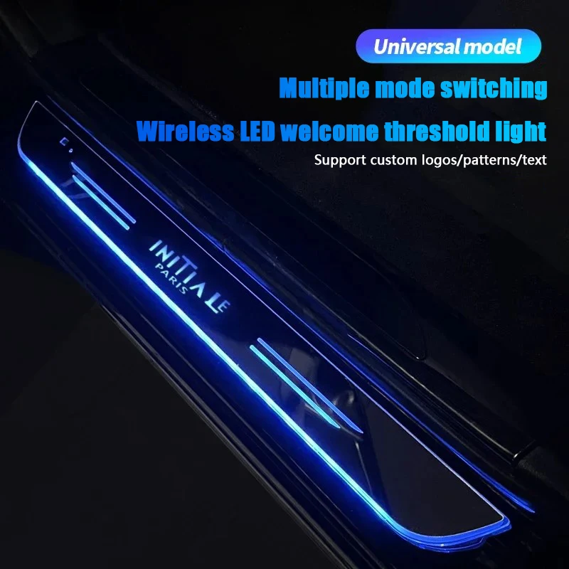 For Renault Initiale Paris Accessories Acrylic USB Power Moving LED Welcome Pedal Car Scuff Plate Pedal Door Sill Pathway Light