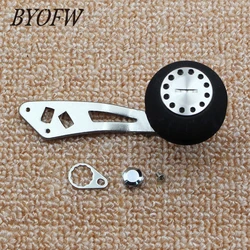 BYOFW Aluminum Single Baitcasting Fishing Reel Handle Micro Jigging Grip Black EVA Knob Replacement Accessory High Strength Tool