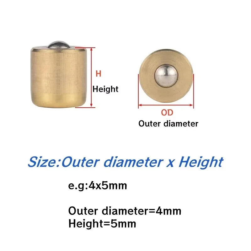 Brass Push-Button Oiler OD 4mm~25mm Press-Fit Ball Oilers for Gas Engines, Motor Oil, Grease,Oil Cup,Spring Nozzle Grease Oiler