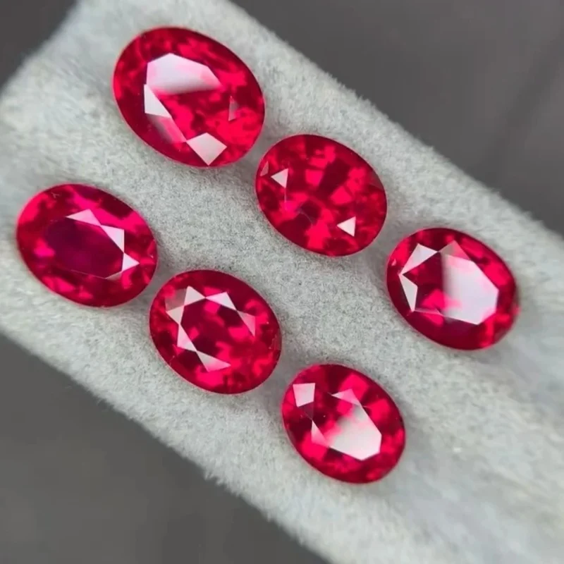 Grc Certified Created Ruby Jewelry Pigeon Blood Ruby Lab Grown Gemstone for Ring Loose Diamond Wholesale & Customization