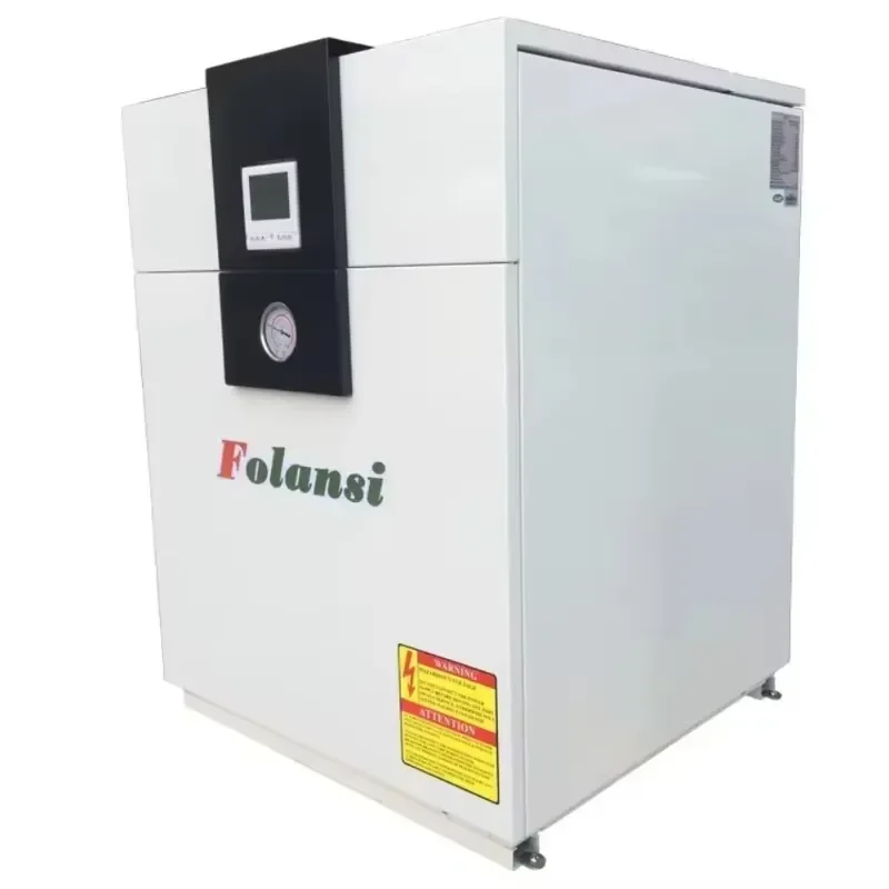 15 kW Water Source R32 R410A Inverter Heat Pump Modern Studio Background High-Angle Clean White Minimalist Setup
