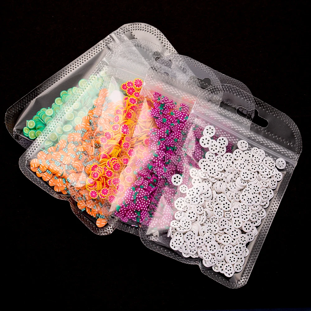 1000Pcs Mixed Fruit Animal Soft Slices Nail Polymer Clay DIY Art Decor Epoxy Resin Mold Filler Jewelry Handmade Accessories Caft