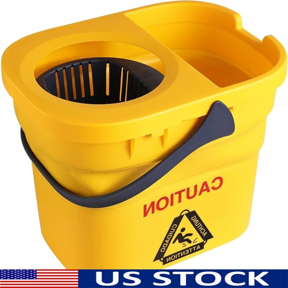 

Commercial Mop Bucket with Wringer Collapsible Portable Cleaning Bucket with Non Marking Wheels Efficient Mop Squeeze Tool
