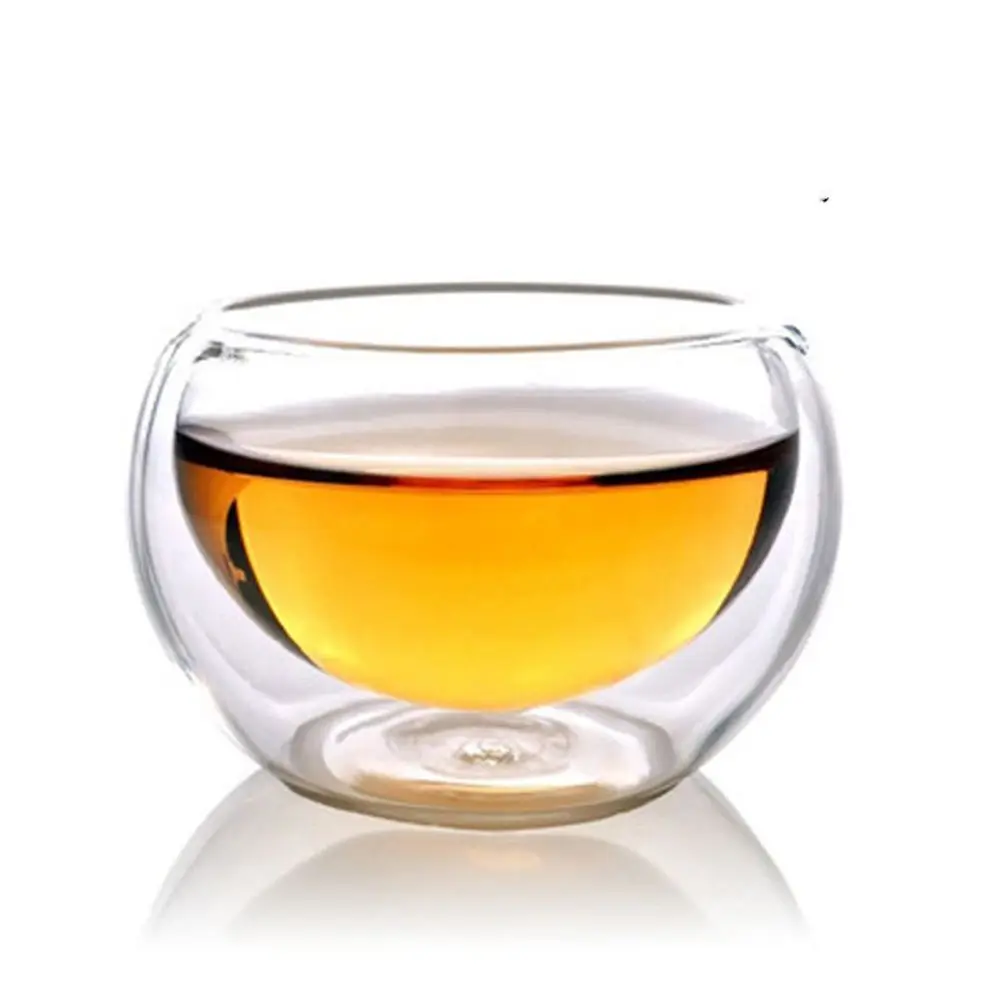 

Chinese Japanese Heat Resistant Insulated Transparent Double Wall Kungfu Teacup Espresso Coffee Cups Mini Glass Cup Tea Cups
