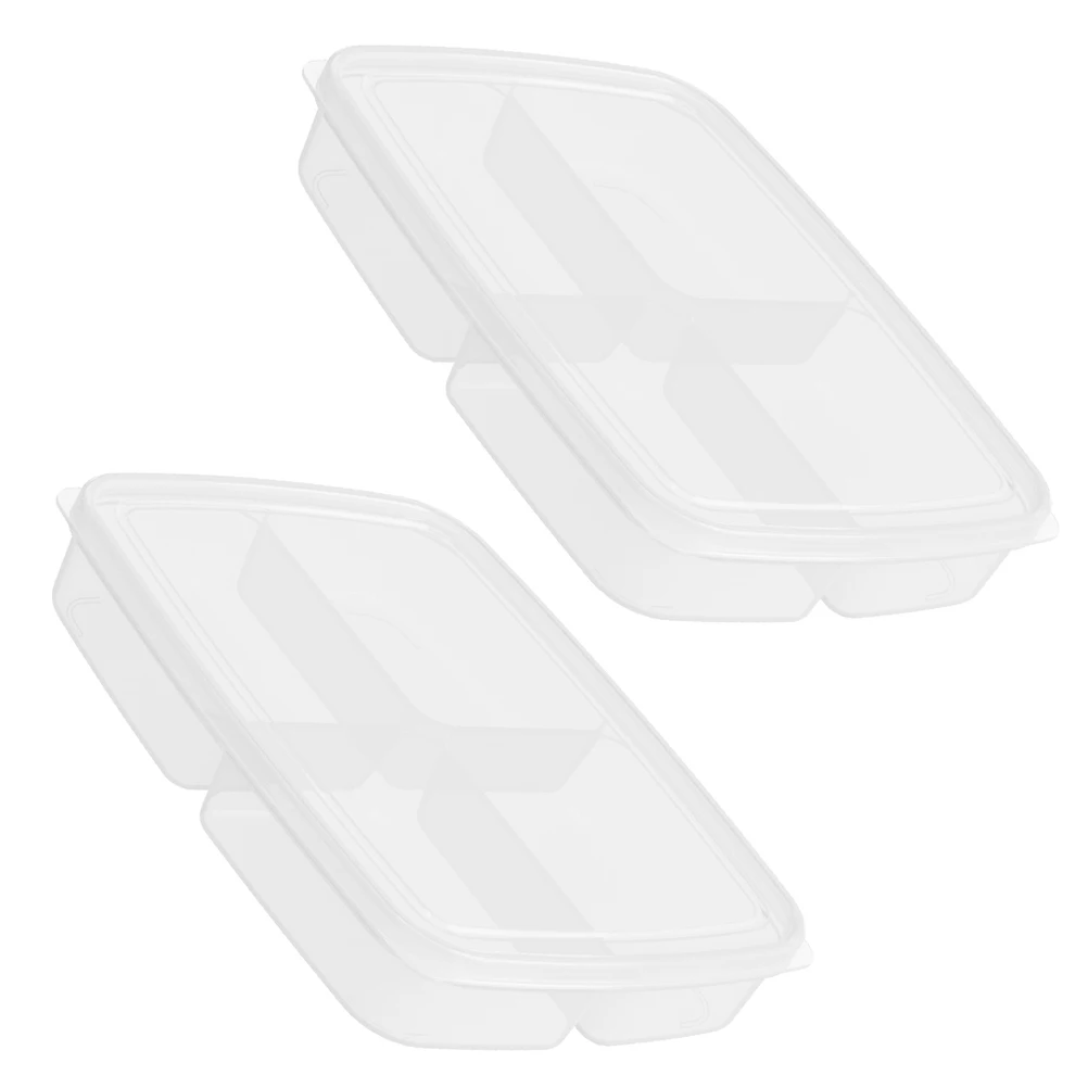 

2Pcs Fridge Storage Box Meat Bacon Keeper Multi Compartment Food Container Refrigerator Fresh Kitchen ganizer Stacking Reusable