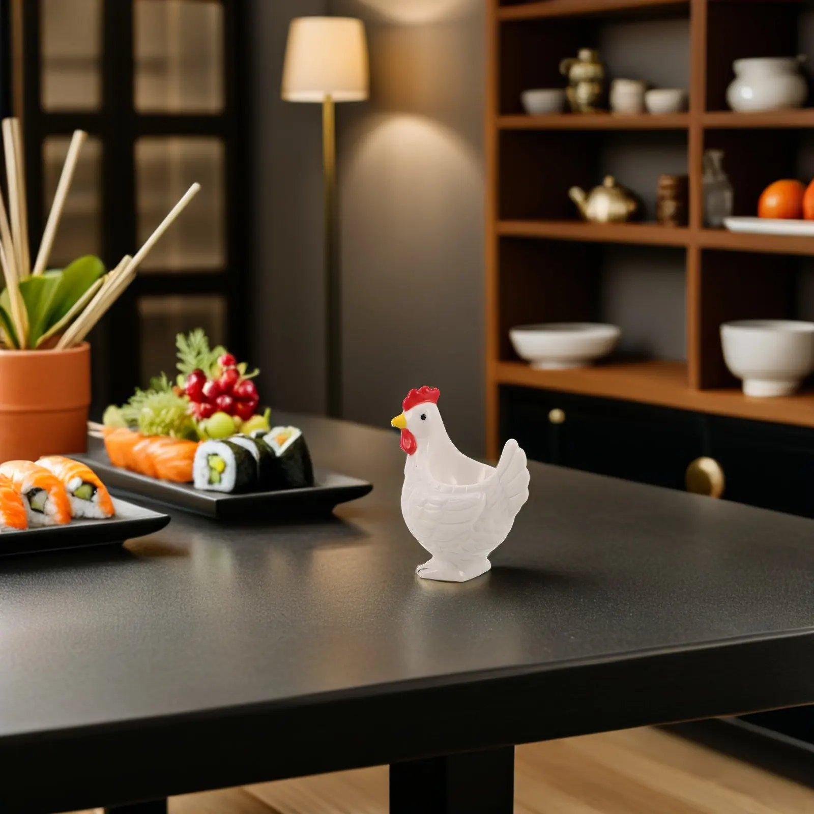 Taza para Huevos de Cerámica con Diseño de Pollito, Apta para Lavavajillas, Porta Huevos Cocidos de Porcelana, Linda Decoración para Mesa de Desayuno, Decoración Rústica para Cocina, Pascua