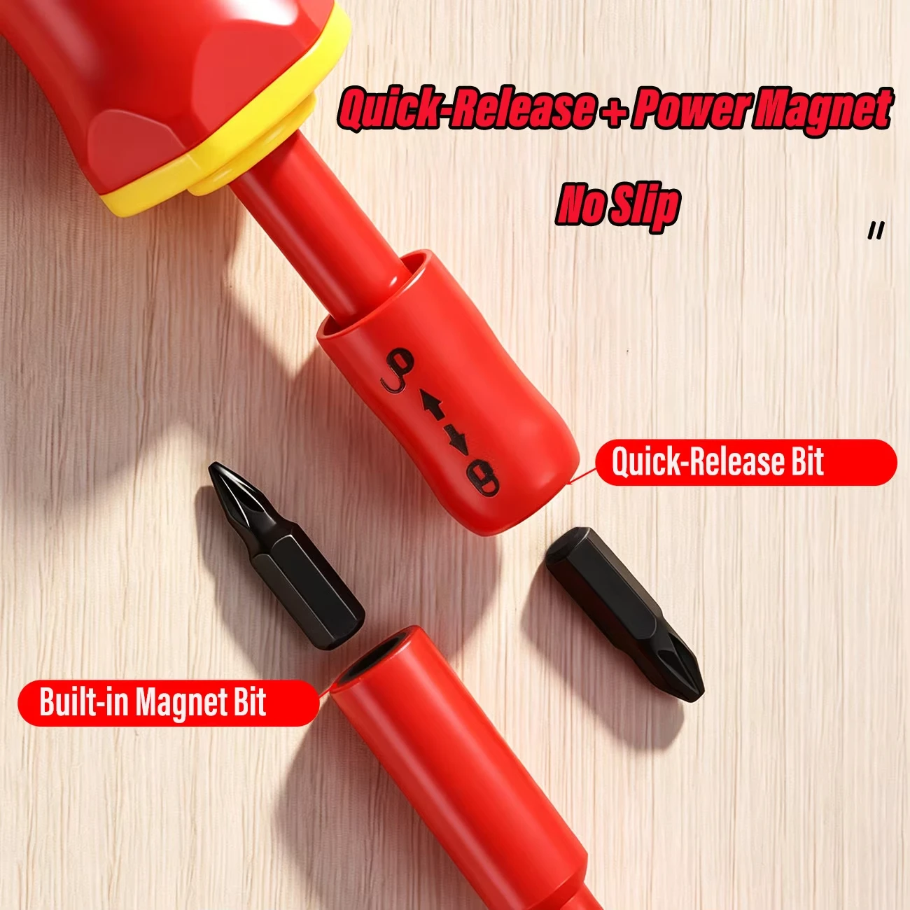 Multi-Purpose Insulated Screwdriver Set Magnetic Phillips Slotted Bits Interchangeable Electrician Tool Motorcycle Repair