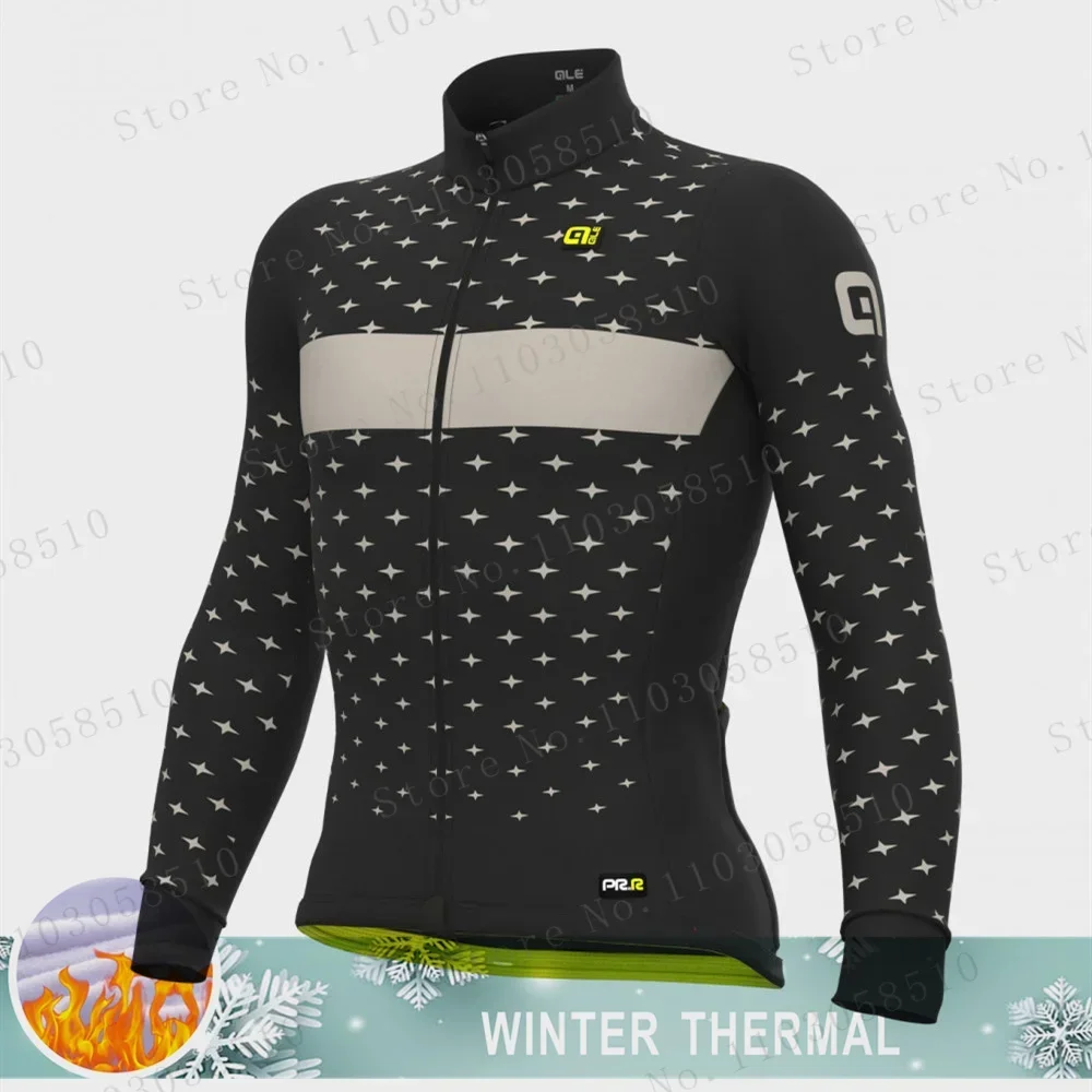 AIE Men Winter Cycling Jacket Long Sleeve Fleece Weatherproof Windbreaker MTB Bicycle Outdoor Sport Clothing Warm Jersey Coat