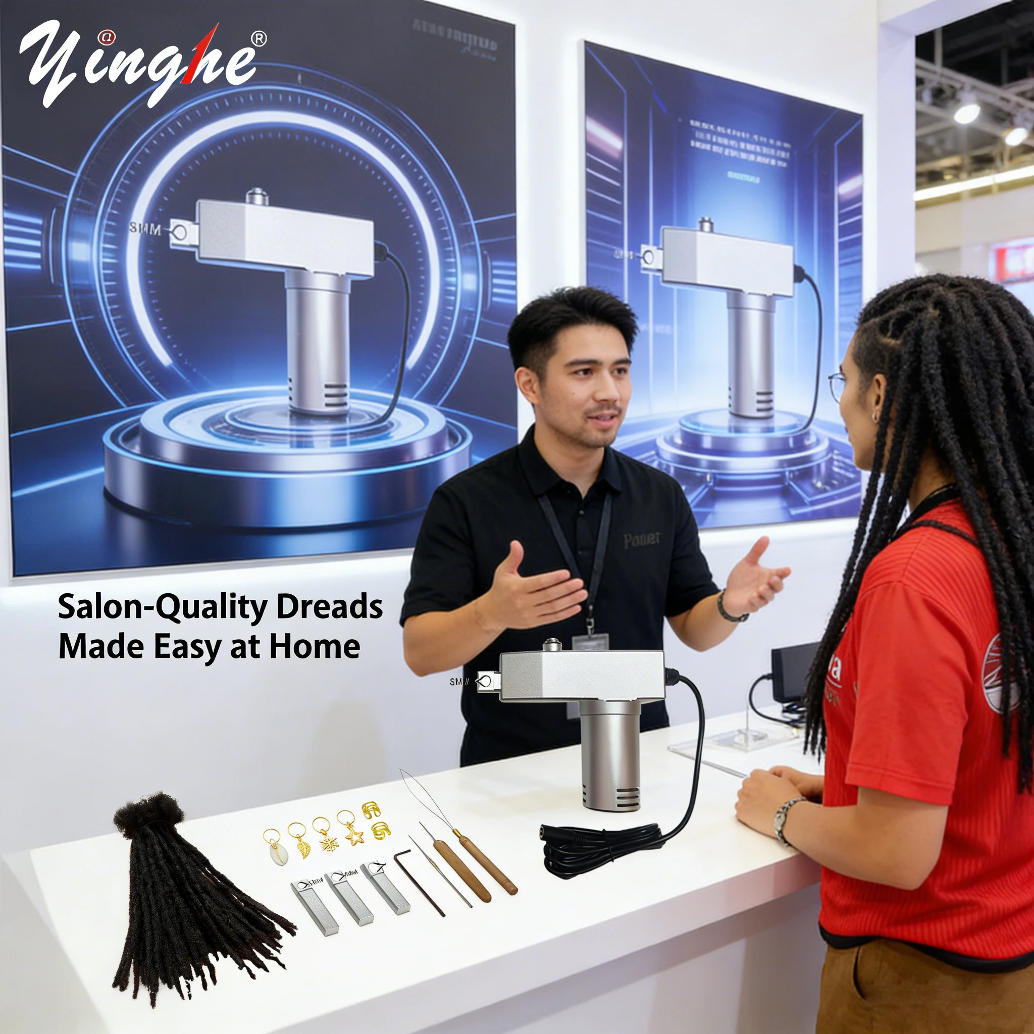 Electric Dreadlock Crochet Machine - Instant Hair Braiding Tool For Locs With Portable & Lightweight Design