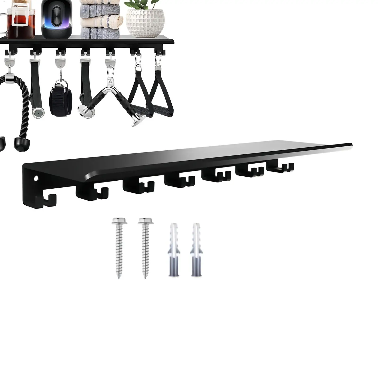 

Strong Adhesive Wall Shelf, Multi-Purpose Storage Rack for Home Gym, Bathroom, Kitchen, Bedroom & Toilet Organization