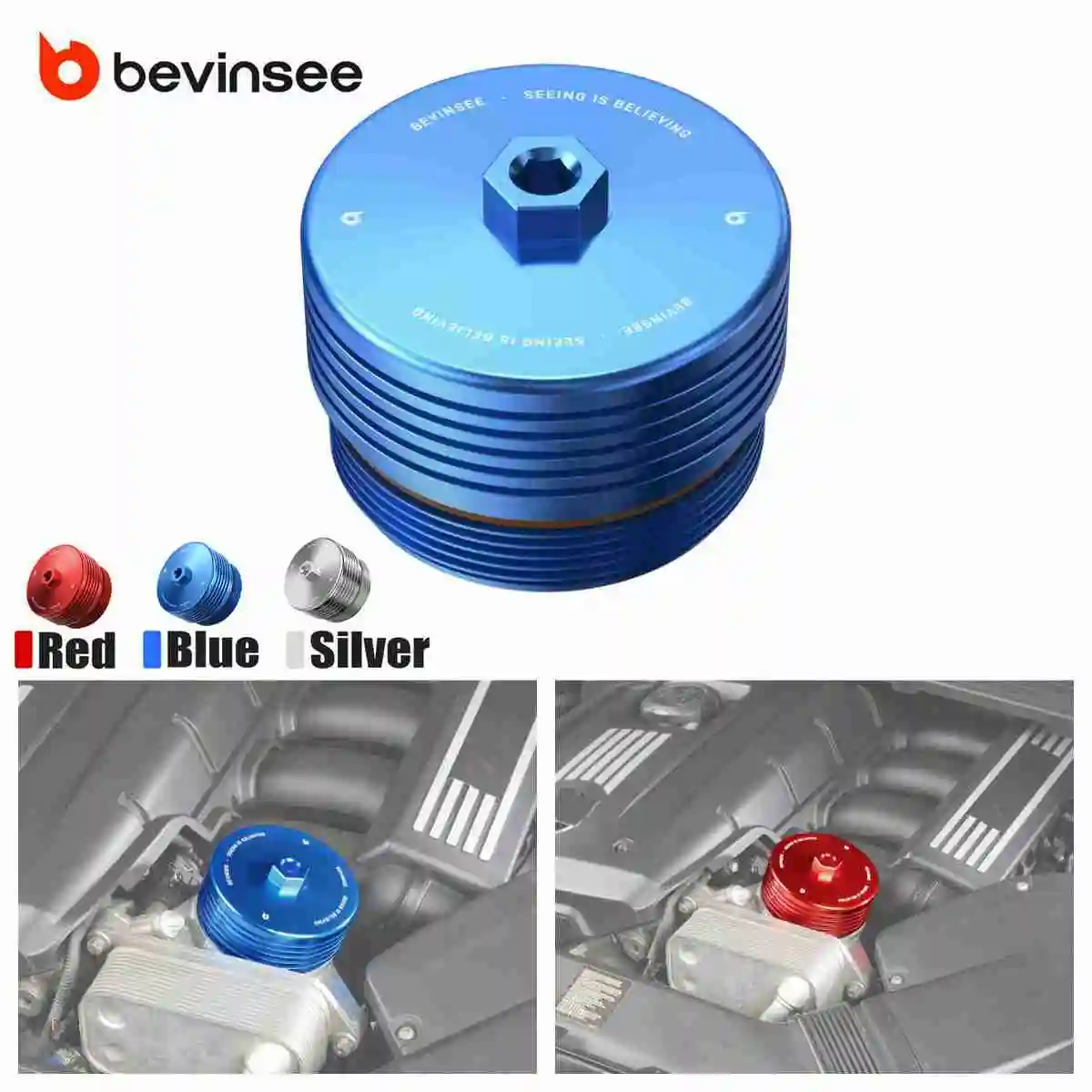 BEVINSEE Oil Filter Housing For BMW N20 N52 N54 N55 S55 E90 E92 F30 E60 E87 F10 E70 F15 X5 E84 X1 F25 X3 F22 F32 F80 F82 M2 M3/4