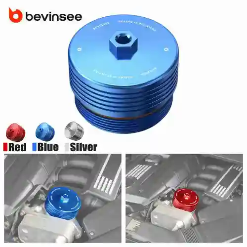 Imagen 1 del producto BEVINSEE carcasa de filtro de aceite para BMW N55 N54 E90 E92 E91 E93 F30 F20 F22 M4 F82/F83 M3 F80 E87 E60 F10 X1 E84 X3 F25 X5 F15 E70
