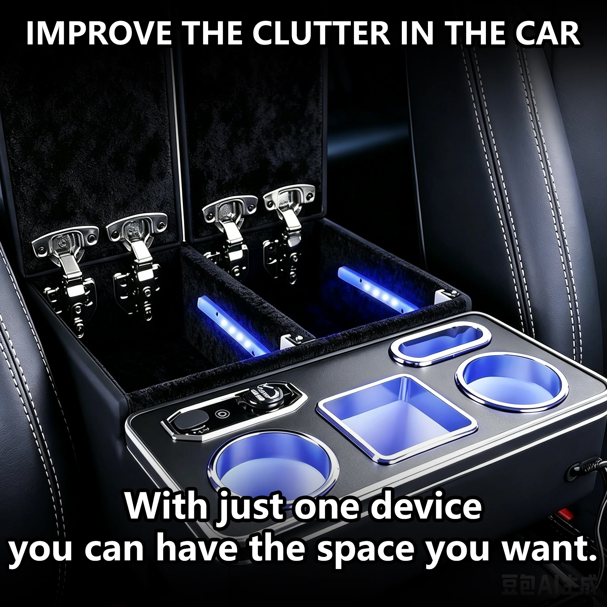 Fit for Hiace 200 Series Center Console Armrest Box Cup Holders Storage Apartment Card Slot Armrest Center Console