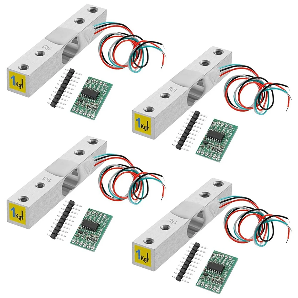 

Digital Load Cell Weight Sensor-4 Sets 1KG Load Cell HX711 AD Weighit Amplifier Module Pressure Sensor Cell Amplifier