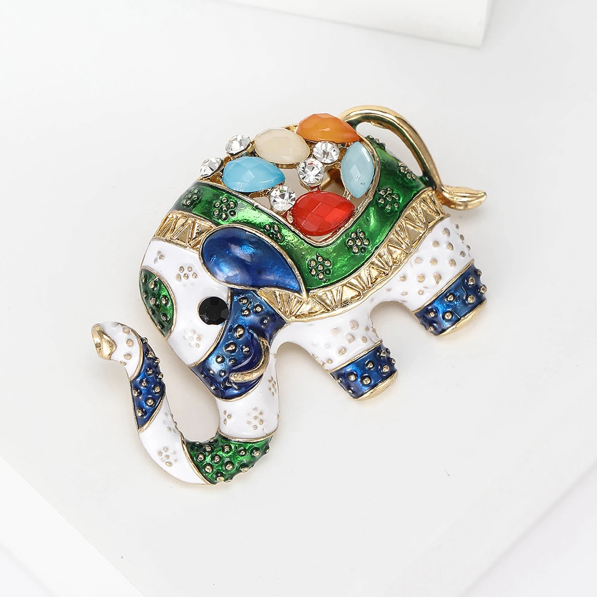 Enamel Elephant Brooches for Women Unisex Animal Pins 2-color Available Casual Party Accessories Gifts