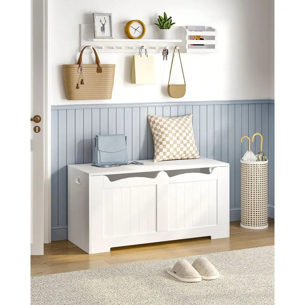 

39.4 Storage Chest, Storage Bench Trunk With 2 Hinges, Wooden Box, LiftTop Chest Organizer, Shoe Bench For Entryway, Bedroom, L