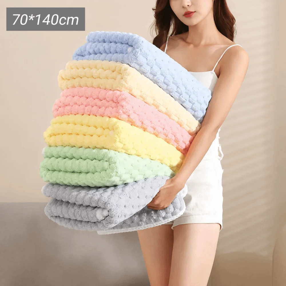 70 * 140CM Ultra-Fine Fiber Towel Super Absorbent Ultra-Fine Fiber Thickened Bath Towel Thickened Coral Velvet