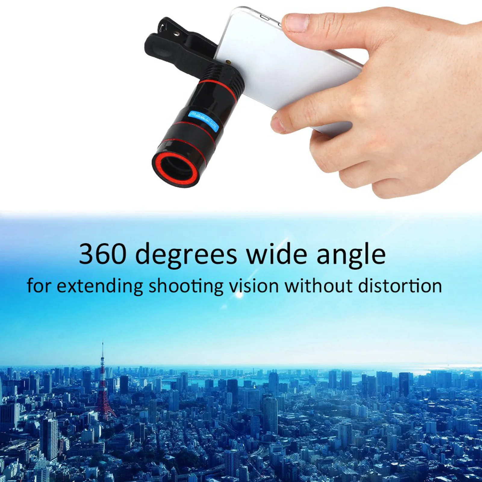 الهاتف أحادي العين في الهواء الطلق صغير محمول 12 مرة التركيز الهاتف أحادي العين تلسكوب الهاتف الذكي