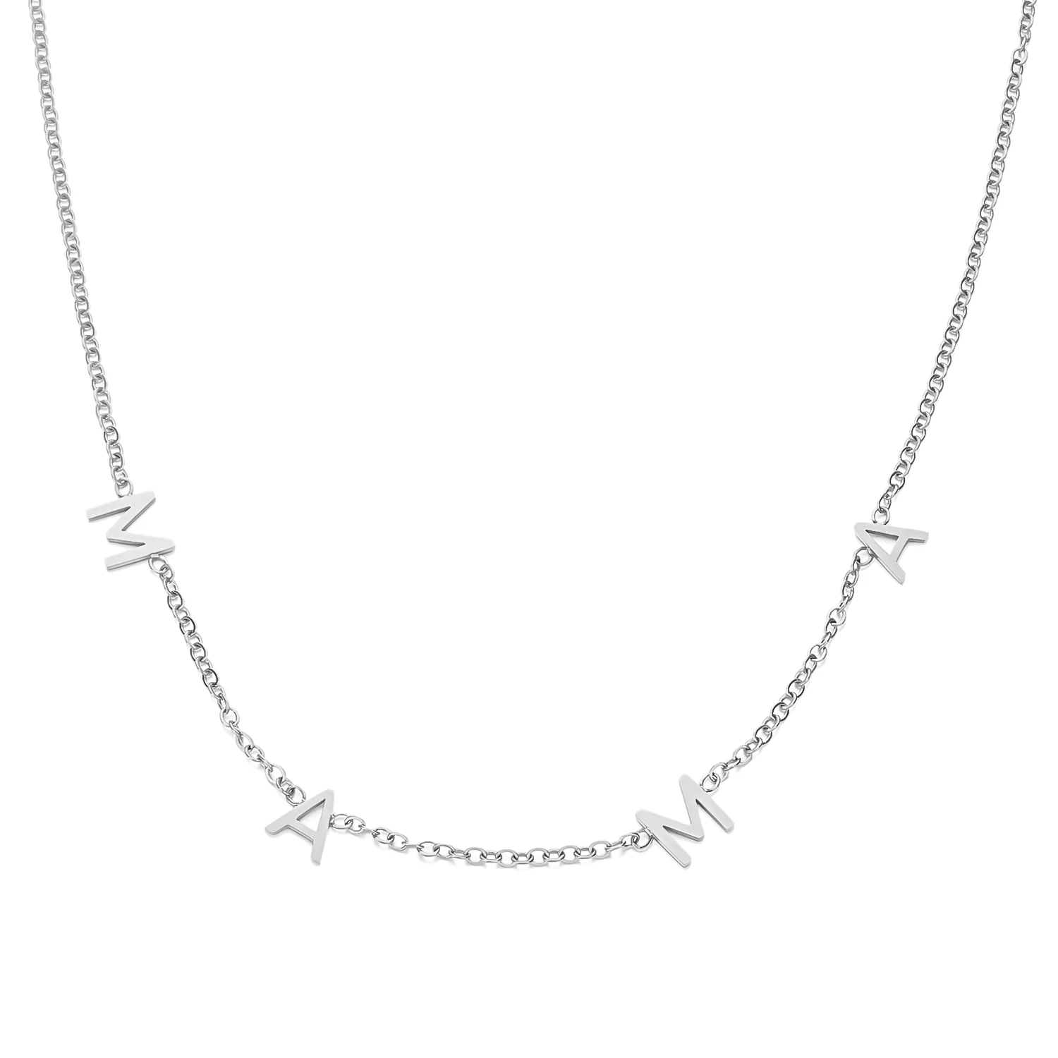 Halskette mit Mama-Buchstaben-Anhänger aus Edelstahl, schlicht, modisch, goldfarben, Schlüsselbein-Halsband für Frauen, perfektes Geschenk zum Muttertag – Detail 13