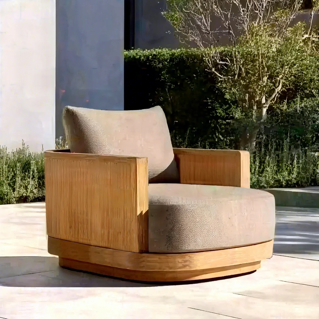 2026 Hot Sale Modern Waterproof Outdoor Teak Wood Sofa Set Weather-Resistant for Patio Park Villa Living Room Dining Garden