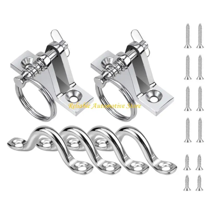 

M68B 316 Stainless Tie Down Eye Straps with Screws Boat Top Pad Eye 8pcs/10pcs