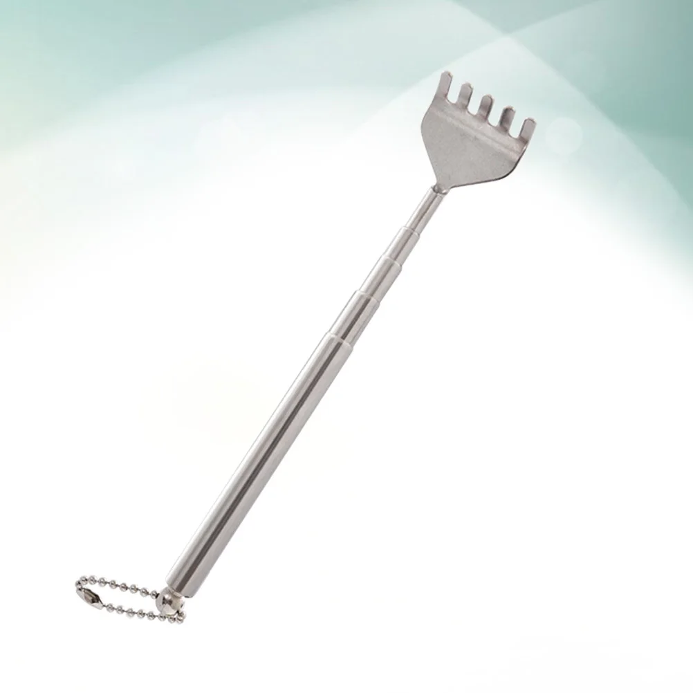 

5 шт., растягивающийся скребок для спины, коготь из нержавеющей стали, металлический портативный массажер для спины, брелок, регулируемая длина, снимает зуд