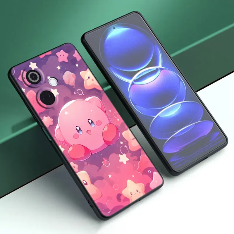 جراب هاتف كرتوني أسود لـ OnePlus ، لطيف ستار K-Kirby ، غطاء لـ OnePlus Nord CE3 Lite 3 ، 12 ، 11 ، 2T ، N30 ، CE2 ، N300 ، N200 ، 10 ، 9RT ، الآس ، 2V برو ، 5G