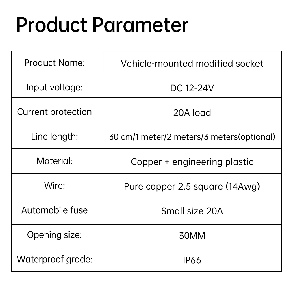 20A Auto-Zigarettenanzünder-Verlängerungskabel 12-24V 14AWG Reinkupferdraht mit Sicherung 30cm-3m für Fahrzeug, Wohnmobil, Marine – Detail 13