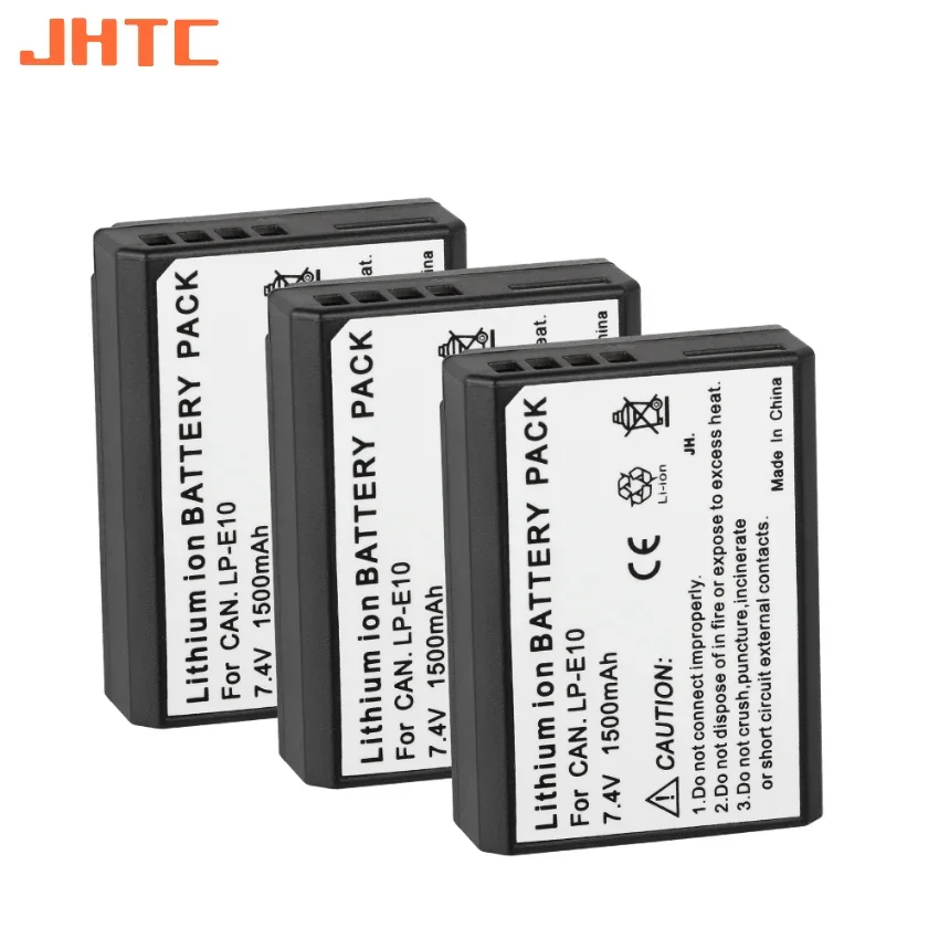 JHTC 1500mAh LP-E10 LP E10 Battery For Canon Rebel T3 T5 KISS X50 X701100D 1200D 1300D  LPE10 E10 Camera Battery