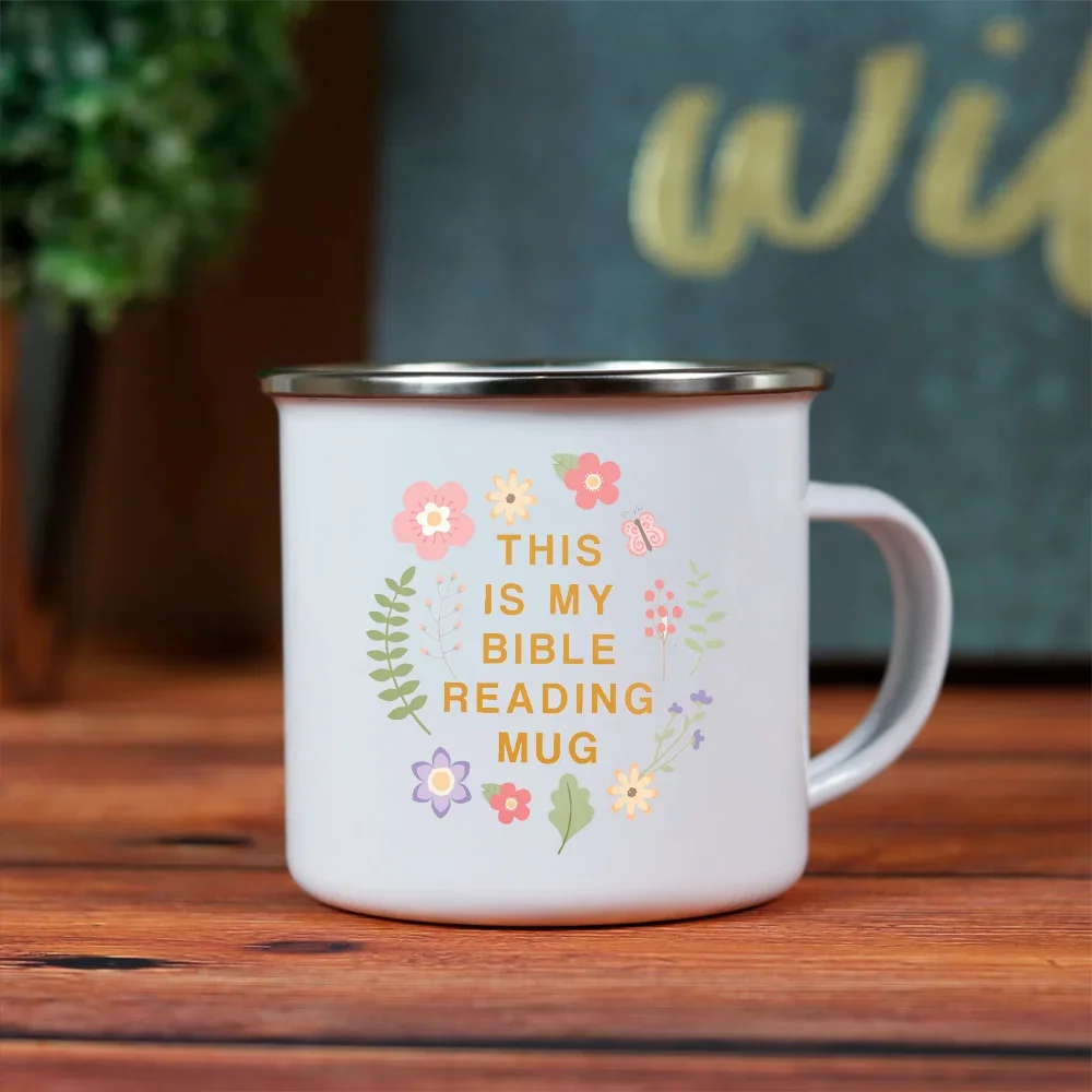 Christian Creative Enamel Coffee Tea Mugs for Women Mother's Day Christian Gifts Home Office Breakfast Dessert Milk Cocoa Cups