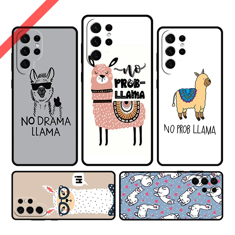 No Drama Prob Llama Phone Case For Samsung Galaxy S20 FE S21 S10 S23 Plus S24 S22 Ultra Coque Note20 Note10 S9 S8 Cover Capa